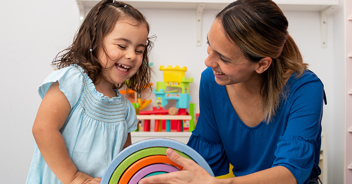 Caregiver with young child