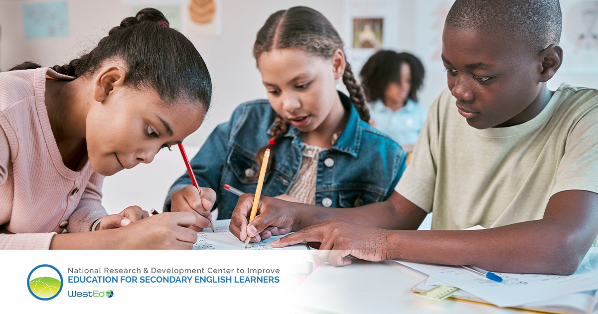 Students writing in class