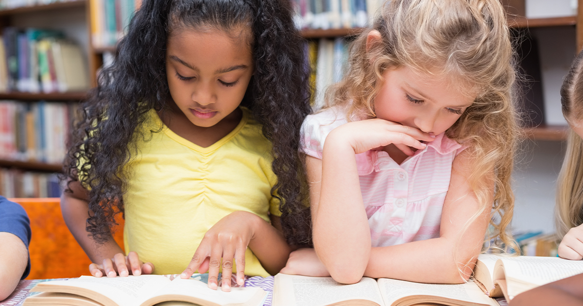 young students reading