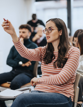 A woman in a professional development course