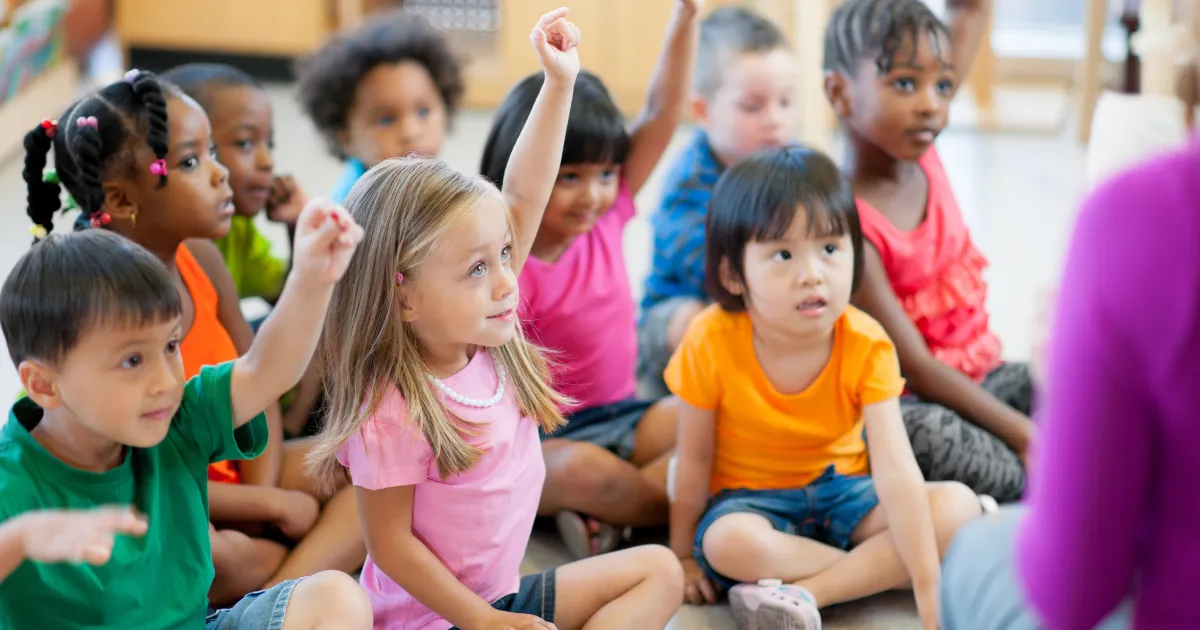 Children in class with a teacher