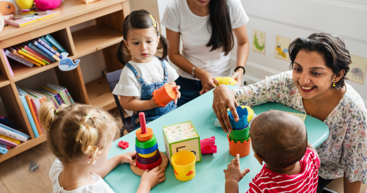 Caregiver with children