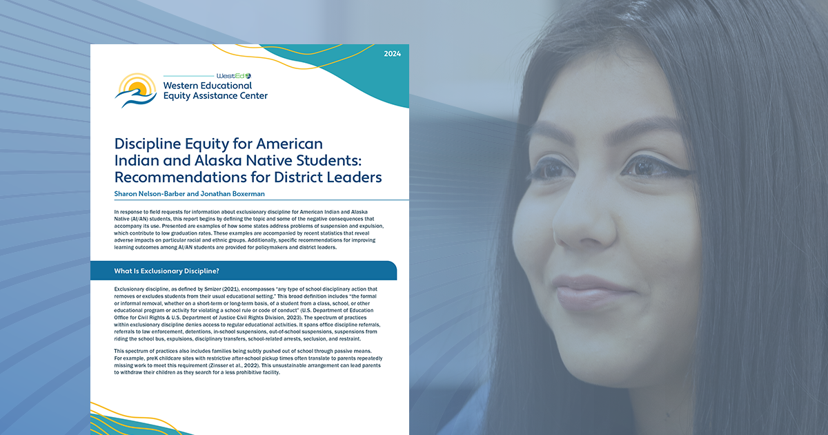 Report cover and image of a student